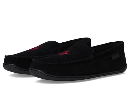 POLO RALPH LAUREN Men's Brenan Moc Slippers Black/White