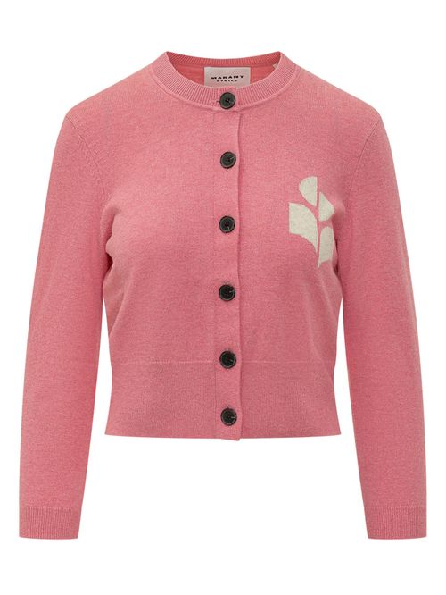 Pink Logo Crew Neck Cardigan