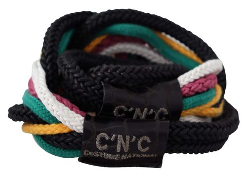 Costume National Multicolor Rope Leather Rustic Hook Buckle Belt - 90 cm / 36 Inches