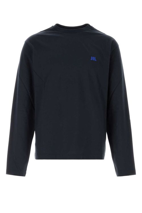 Embroidered Logo Cotton T-Shirt — Navy