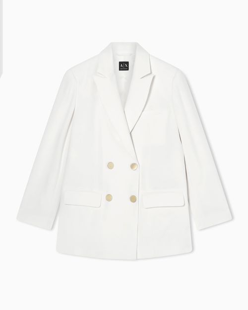 Double-breasted jacket in mixed fabric