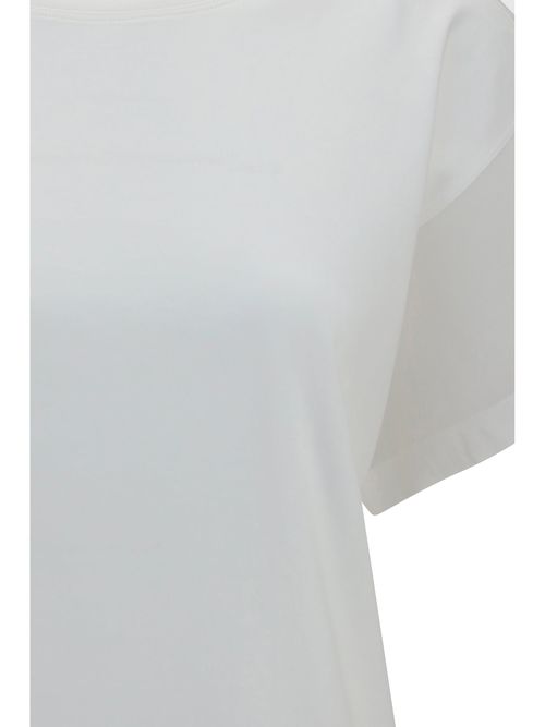 Cotton with Sheer Panels T-Shirt — White