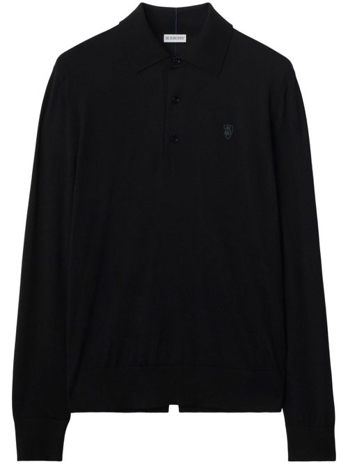 Logo-embroidered polo shirt - Black