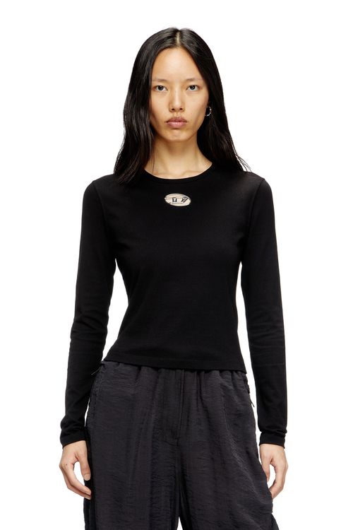 Long-sleeve top with Oval D cut-out