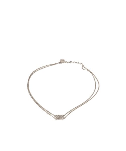 Metal necklace with crystals