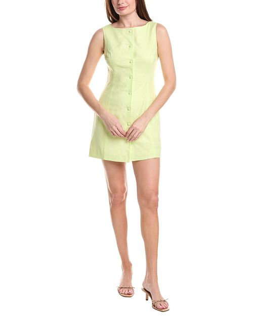 Guizio Elada Linen-Blend Mini Dress
