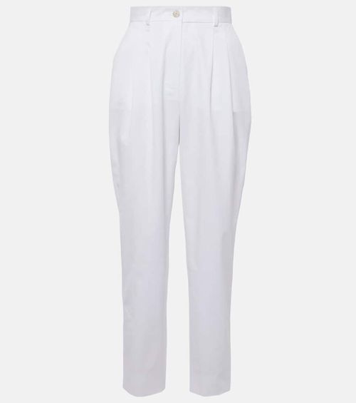 High-rise cotton straight pants