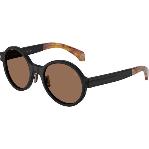 Moncler Unisex Moncler ME4001 RONDO 101473 Gafas de sol Aluminio Negro Marrón Redonda Norma