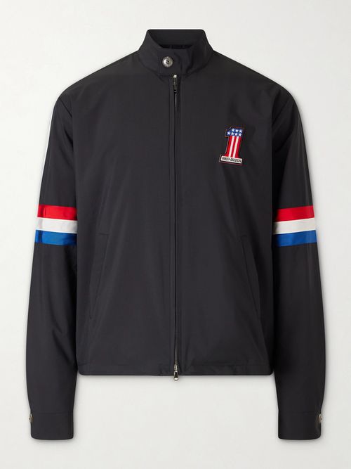 Harley-Davidson Striped Appliquéd Recycled Shell Jacket