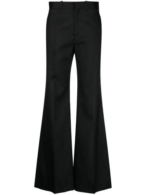CHLOÉ- Flared Silk Blend Wool Trousers