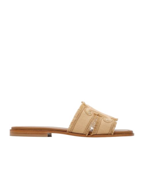 CELINE MARINA FRINGED MULE IN COTTON