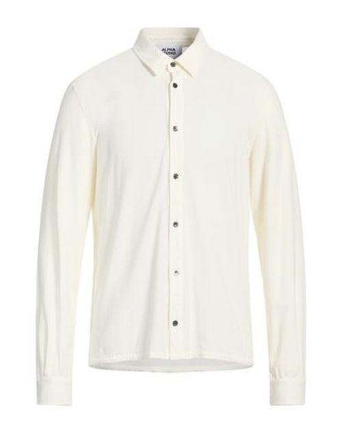Man Shirt Ivory Size 38 Cotton, Elastane