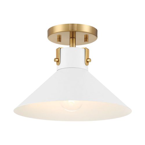 Ceiling Light in White and Natural Bra