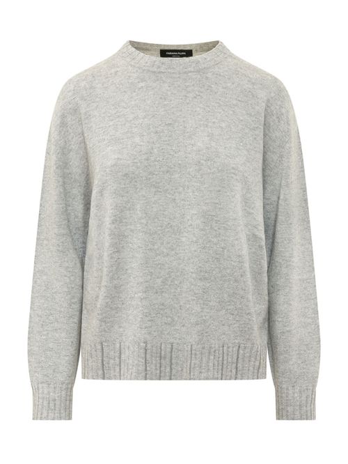 Grey Solid Crew Neck Sweater