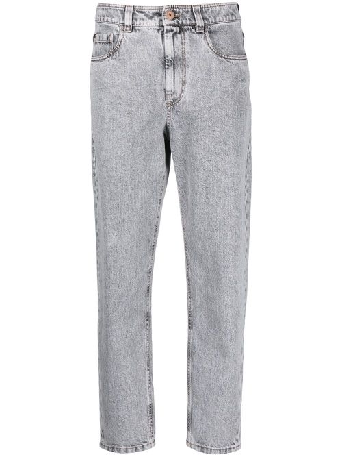 High-rise tapered jeans - Grey
