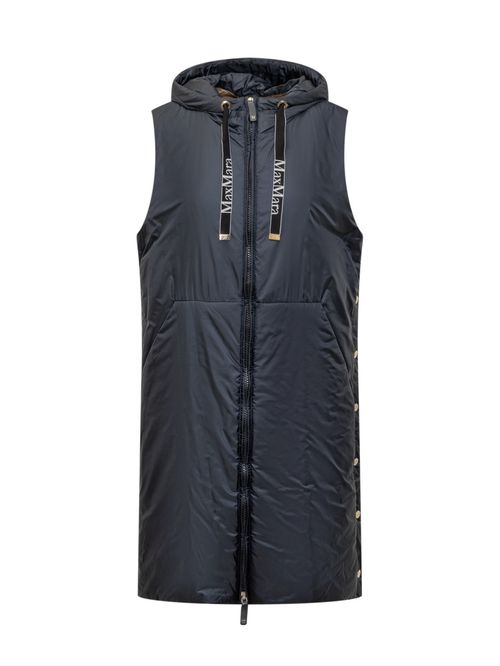 Blue Solid Hood Jacket