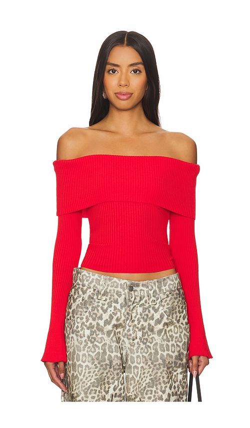 MORE TO COME Candace Off Shoulder Sweater in Red. - S also in L