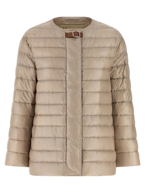 Quilted Polyamide Down Jacket — Beige