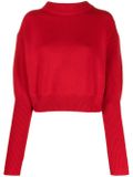 Cropped cashmere-blend jumper - Red