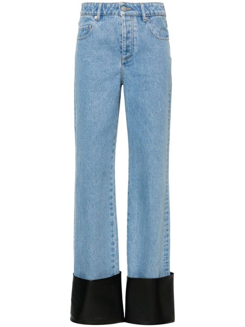 Turn-up detailed straight-leg jeans - Blue