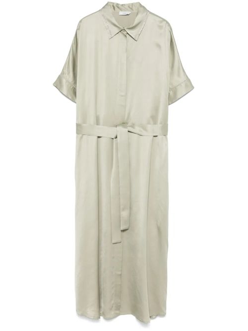 Satin Midi Dress — Sage Green