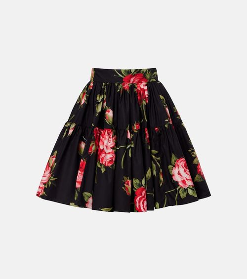Floral cotton miniskirt