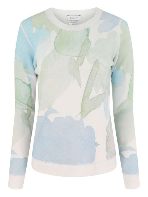 Watercolour-print crew-neck sweatshirt - Neutrals