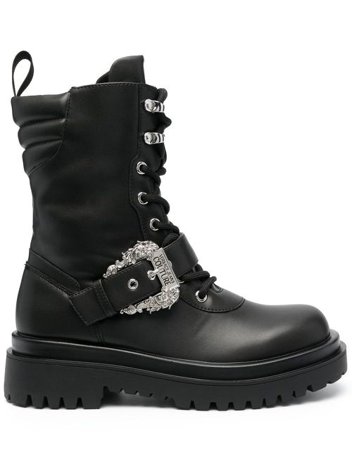 Drew baroque-buckle combat boots - Black