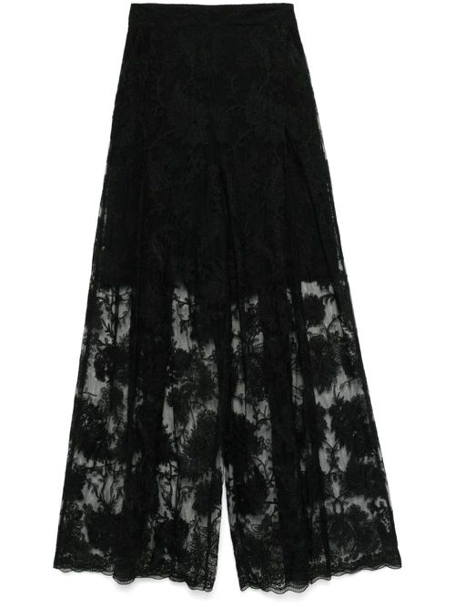 Lace palazzo pants - Black