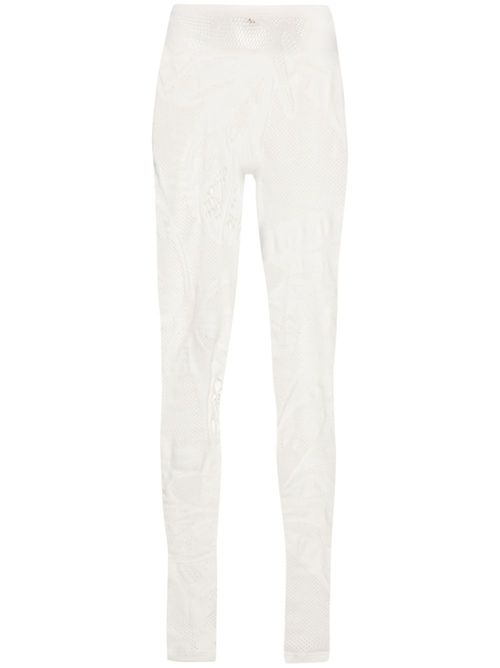 Perforated jersey leggings - White
