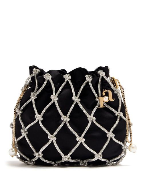 Selene Capri velvet shoulder bag - Black