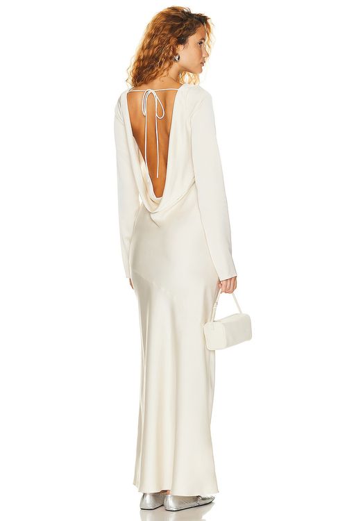 Helsa Angelica Backless Maxi Dress in Ivory
