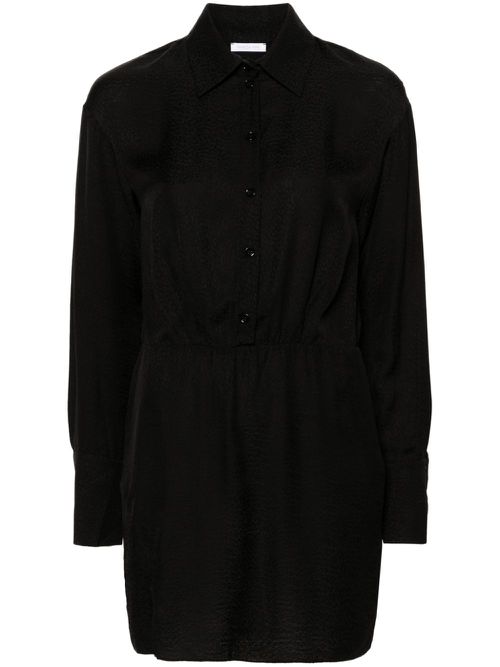 Textured mini shirt dress - Black