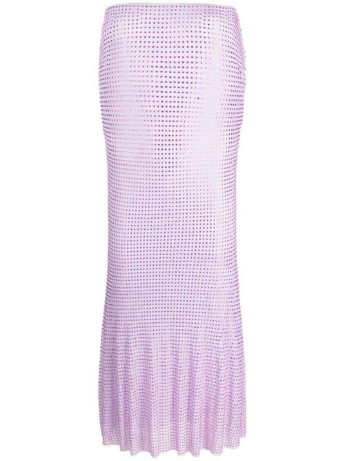 Embellished mesh midi skirt - Purple