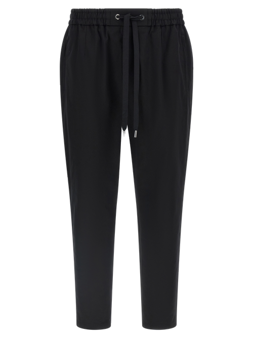 Cotton-Blend Tapered Joggers — Black