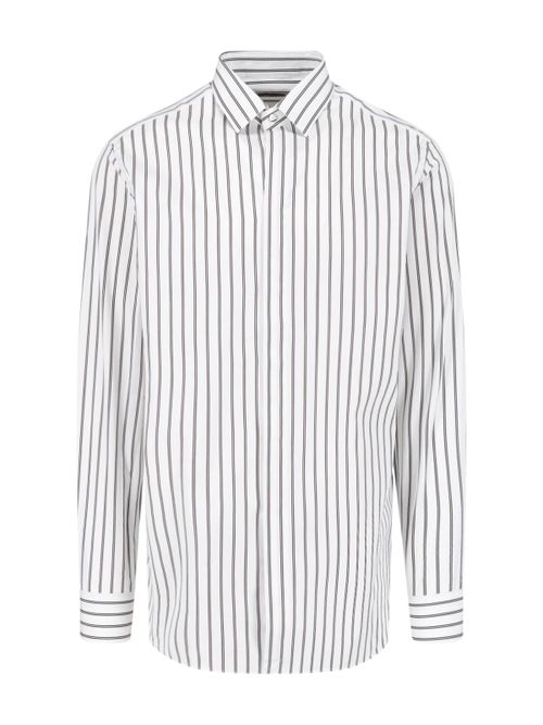 Cotton Button-Down Shirt with Mother-of-Pearl Buttons