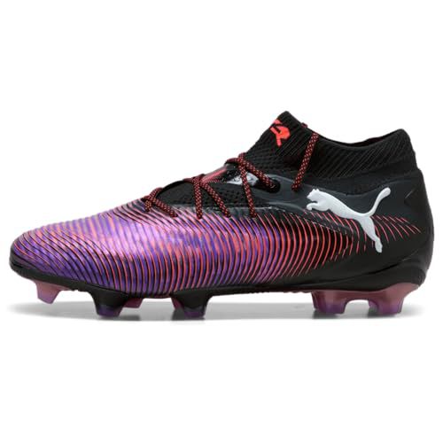 PUMA Future 8 Ultimate FG Soccer Cleats | Unlimited Pack (PUMA Black-PUMA White-Glowing Red, US Footwear