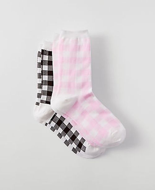 Ann Taylor Gingham Crew Socks