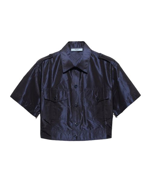 Cropped taffeta shirt