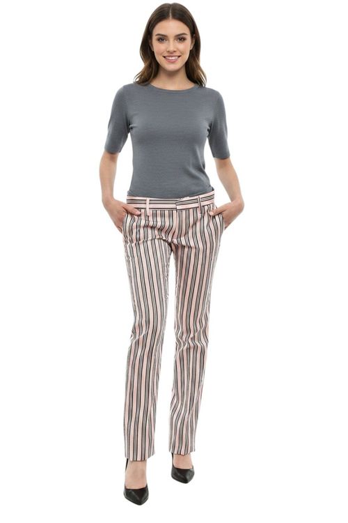 Pink Straight Stripes Pants