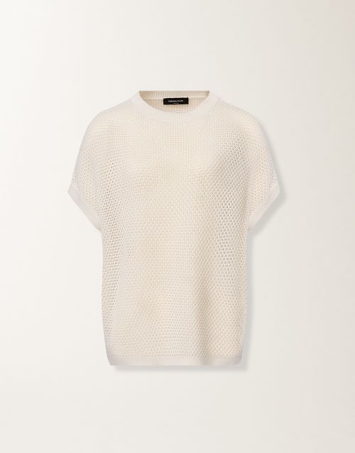 Cape in organic cotton with shiny viscose, butter