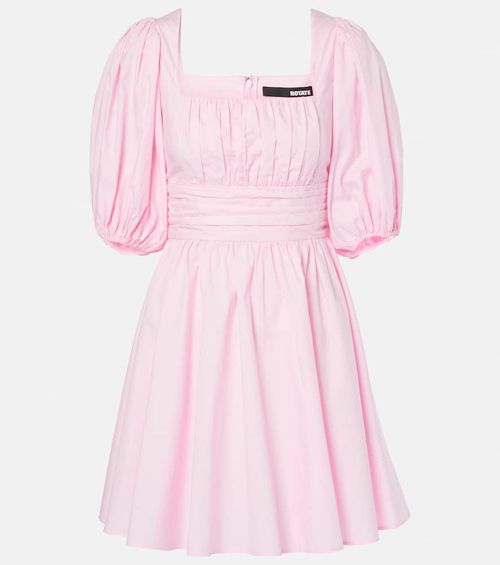 knee length dresses for ladies Rotate // Black Satin Puff Sleeve V-Neck Mini Dress  VSP Consignment