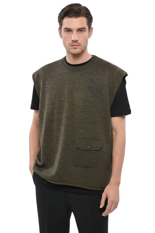 Green Crew Neck Vest