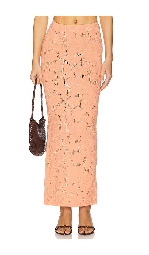Lovers and Friends Shalie Maxi Skirt in Coral.  S. Also in L