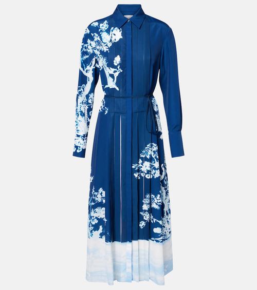 Belted printed midi dress