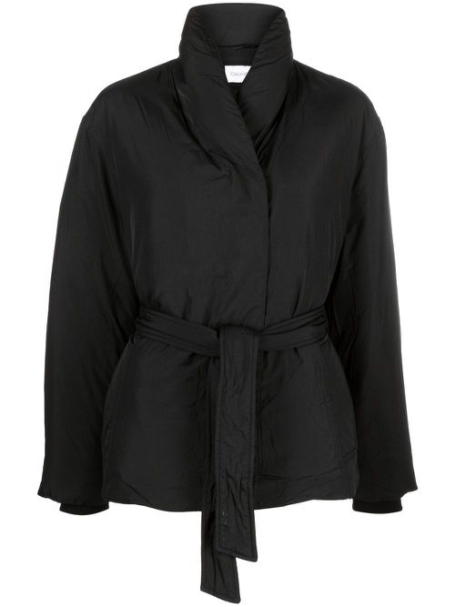 Down wrap puffer jacket - Black