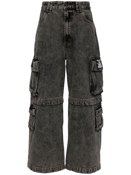 Logo-patch cargo trousers - Black