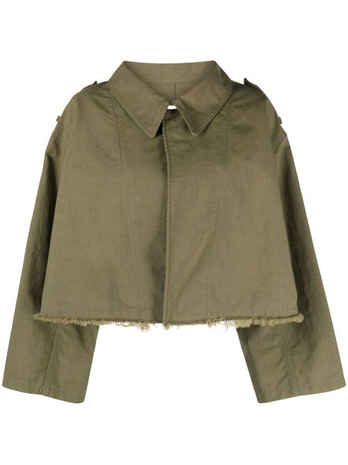 Boxy-fit cropped jacket - Green