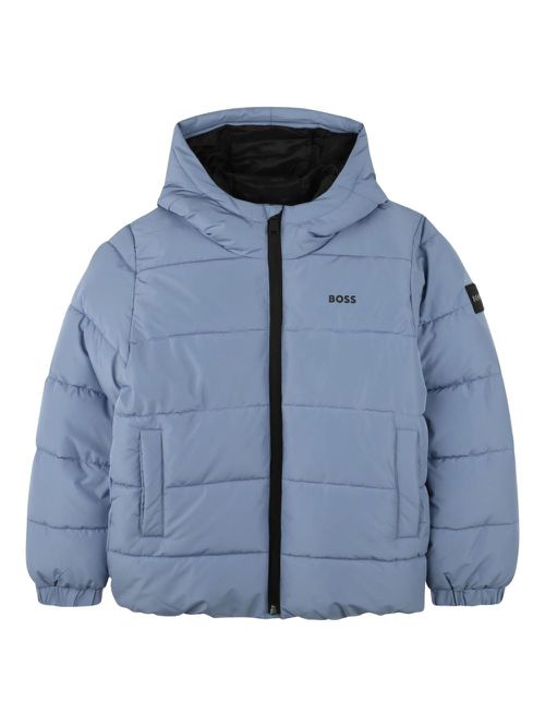 Logo-print puffer jacket - Grey