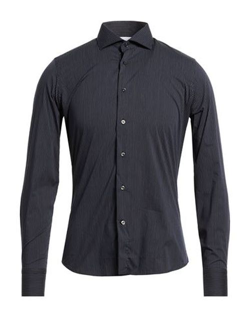 Man Shirt Midnight blue Size 17 Cotton, Polyamide, Elastane